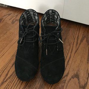 Toms Desert Wedges Black 7.5